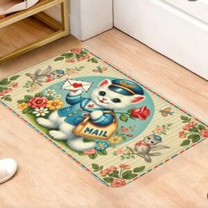 Cat Mailman Love Letter 💌 Decorative Rug retro